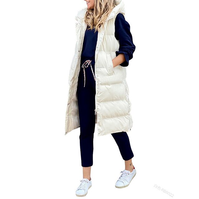 Cynthia™ Vest Long cotton coat Sleeveless loose jacket