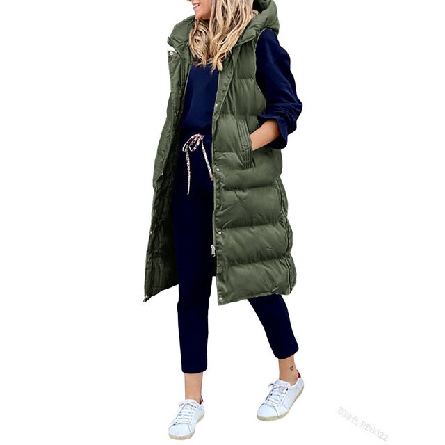 Cynthia™ Vest Long cotton coat Sleeveless loose jacket