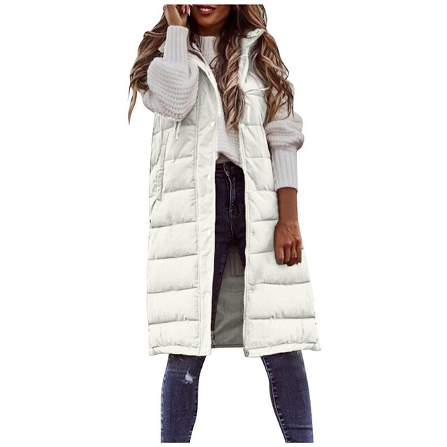 Cynthia™ Vest Long cotton coat Sleeveless loose jacket