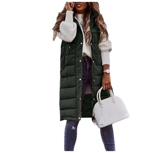 Cynthia™ Vest Long cotton coat Sleeveless loose jacket