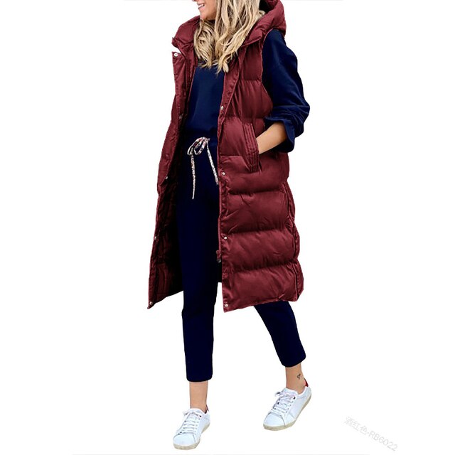Cynthia™ Vest Long cotton coat Sleeveless loose jacket