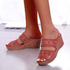 Comfortable summer sandals with wedge heel and fish mouth design