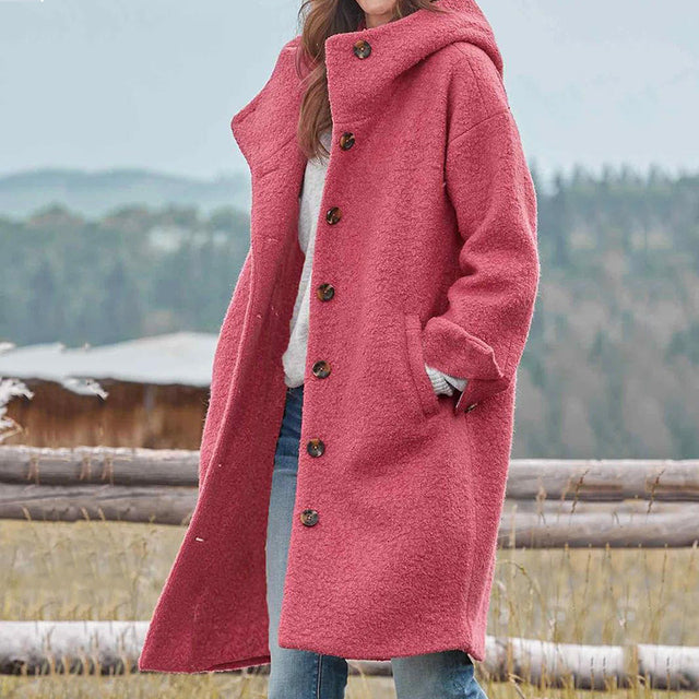 Stylish women's coat with hood