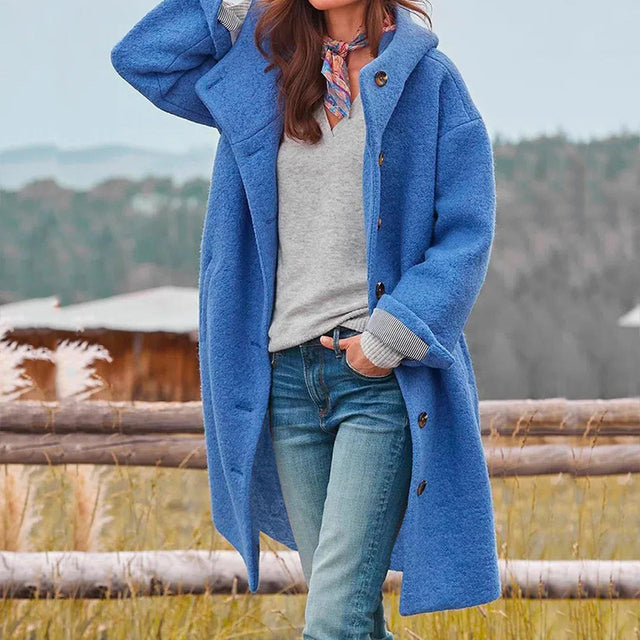 Stylish women's coat with hood