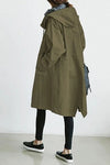 Casual trench coat - long coat with hood