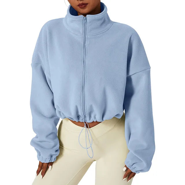 Shortened fleece jacket