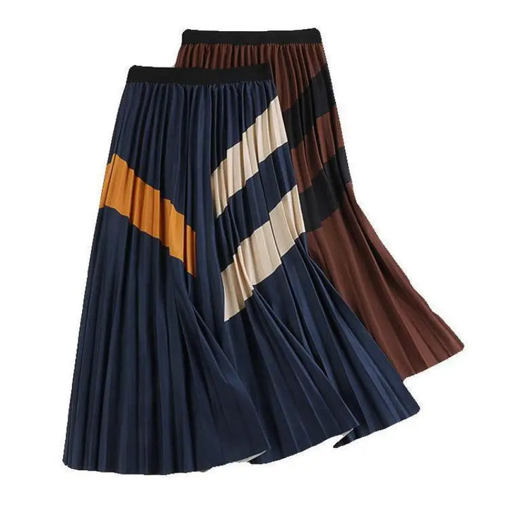 Temperament skirt with colour block design