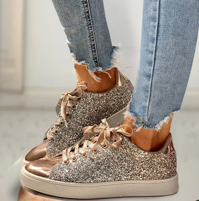 Luxurious casual glitter women's shoe