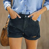 Ripped denim shorts