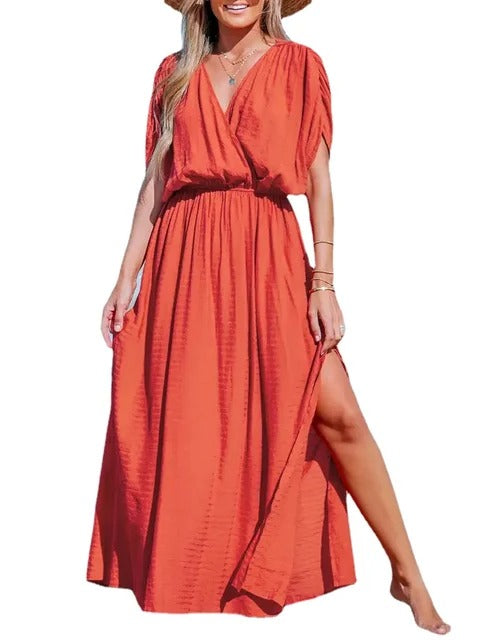 Elegant maxi dress with split hem