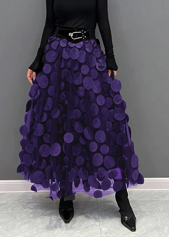 Dotted patchwork skirt in tulle