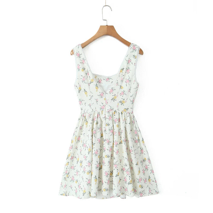 Summer dress with floral pattern and bow detail