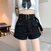 High-waisted skort with utility pockets