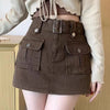 High-waisted skort with utility pockets