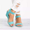 Candy-coloured fashionable women's sandals with buckle