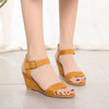 Candy-coloured fashionable women's sandals with buckle