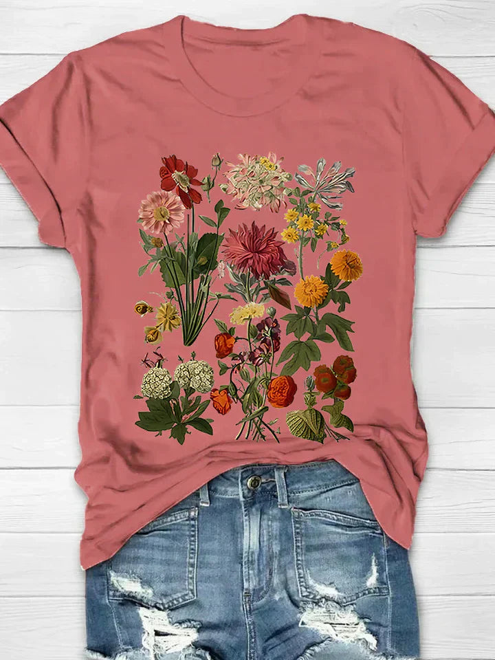 Vintage floral print ladies T-shirt