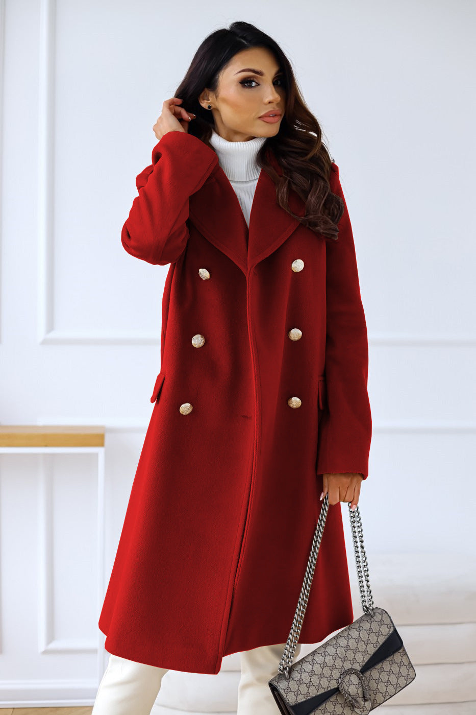 Women's - Trench Coat - Lapel Collar - Classic Style - Stylish Winter Outerwear