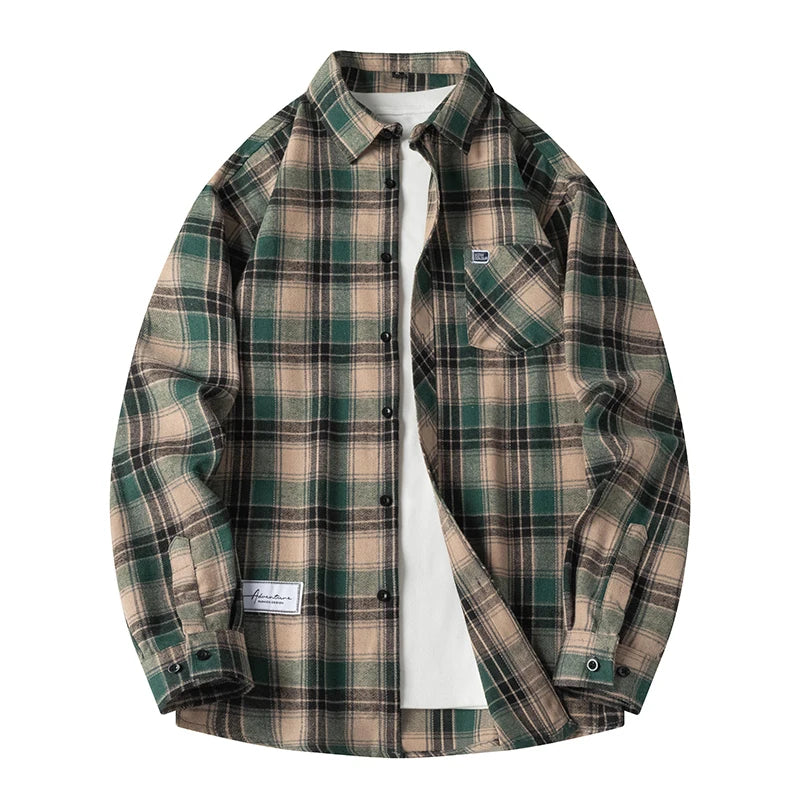 Men's - Plaid Flannel Shirt - Soft Cotton - Stylish Casual Wear