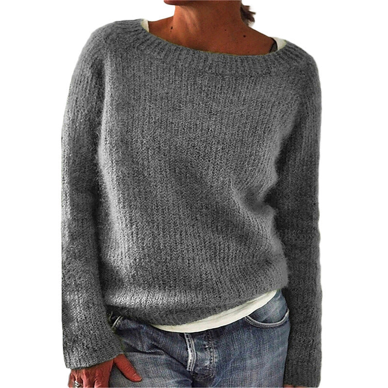 Ladies round neck jumper basic