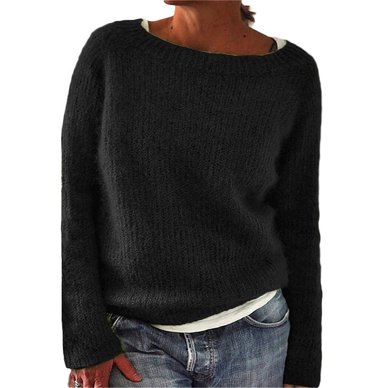 Ladies round neck jumper basic