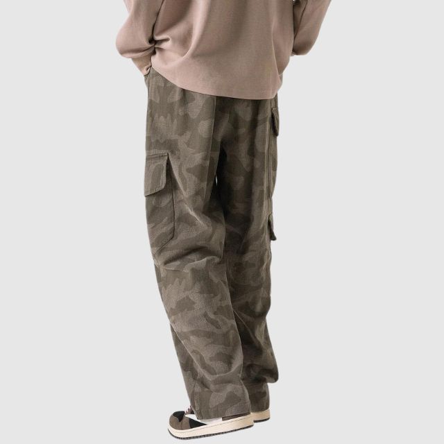 Casual cargo trousers in camouflage pattern