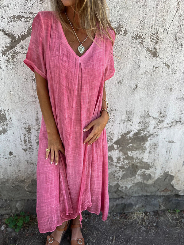 Comfy midi dress with V-neck