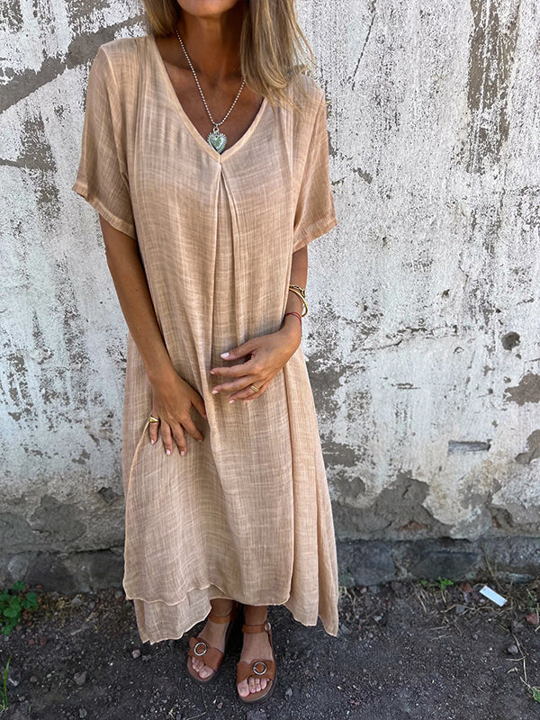 Long cotton dress loose