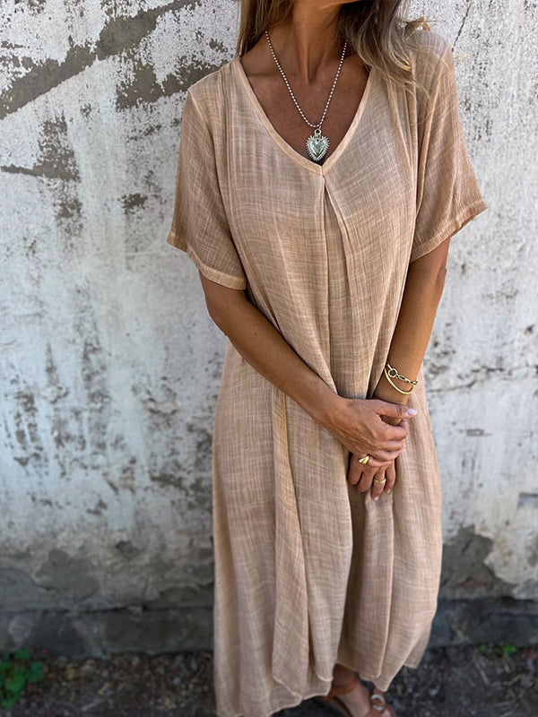 Comfy midi dress with V-neck