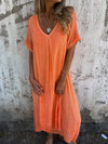 Long cotton dress loose