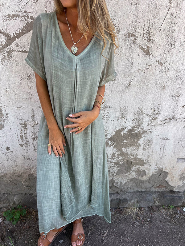 Comfy midi dress with V-neck