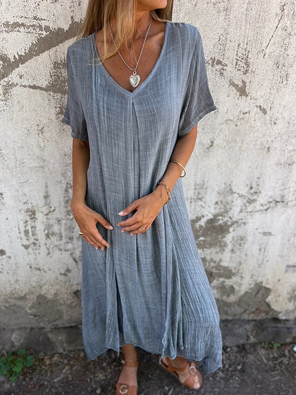 Comfortable V-neck midi dress