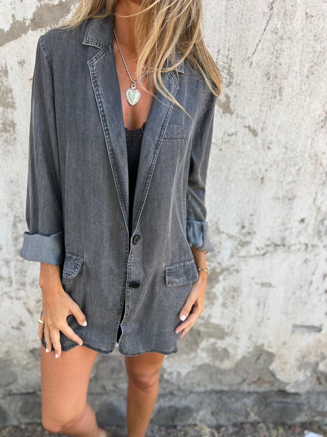 Elegant denim casual jacket