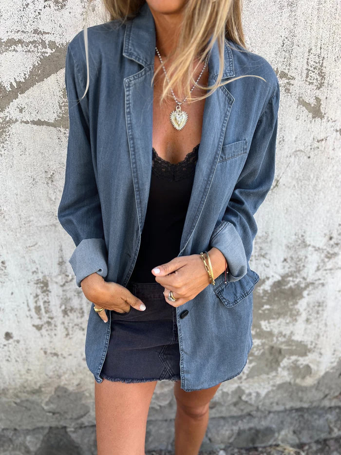 Elegant denim casual jacket