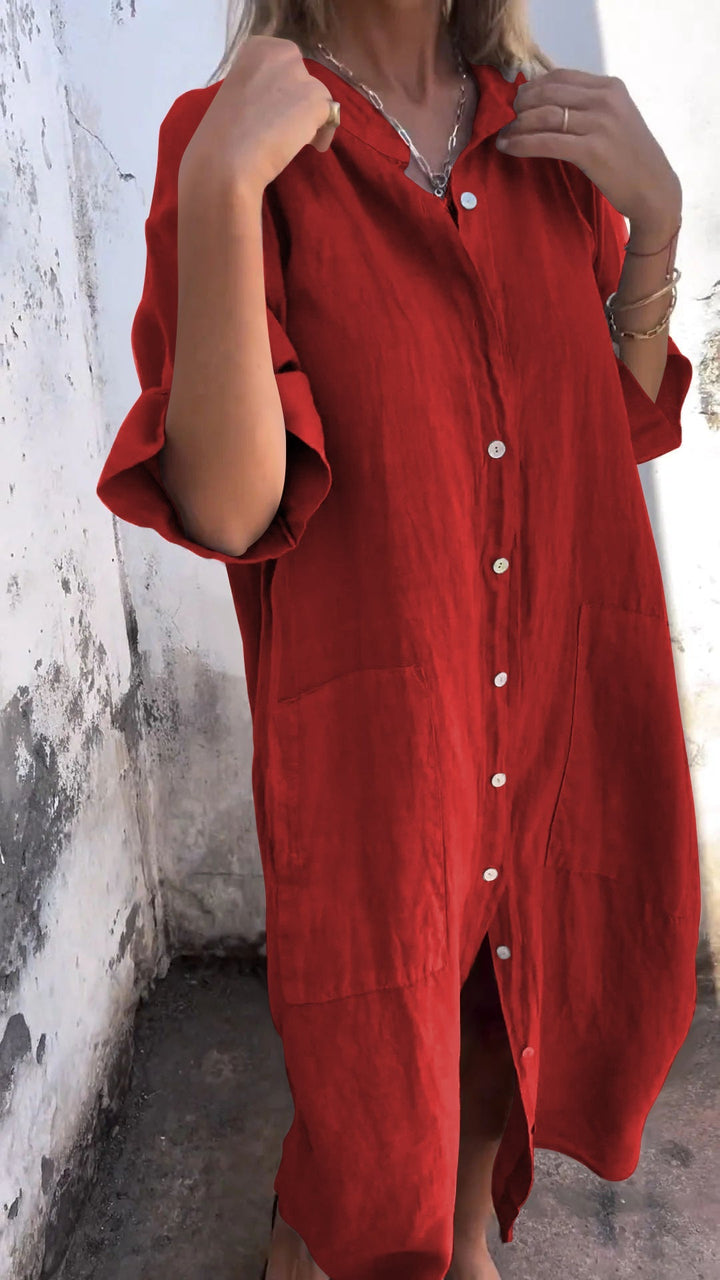 Comfy Shirt style casual long dress