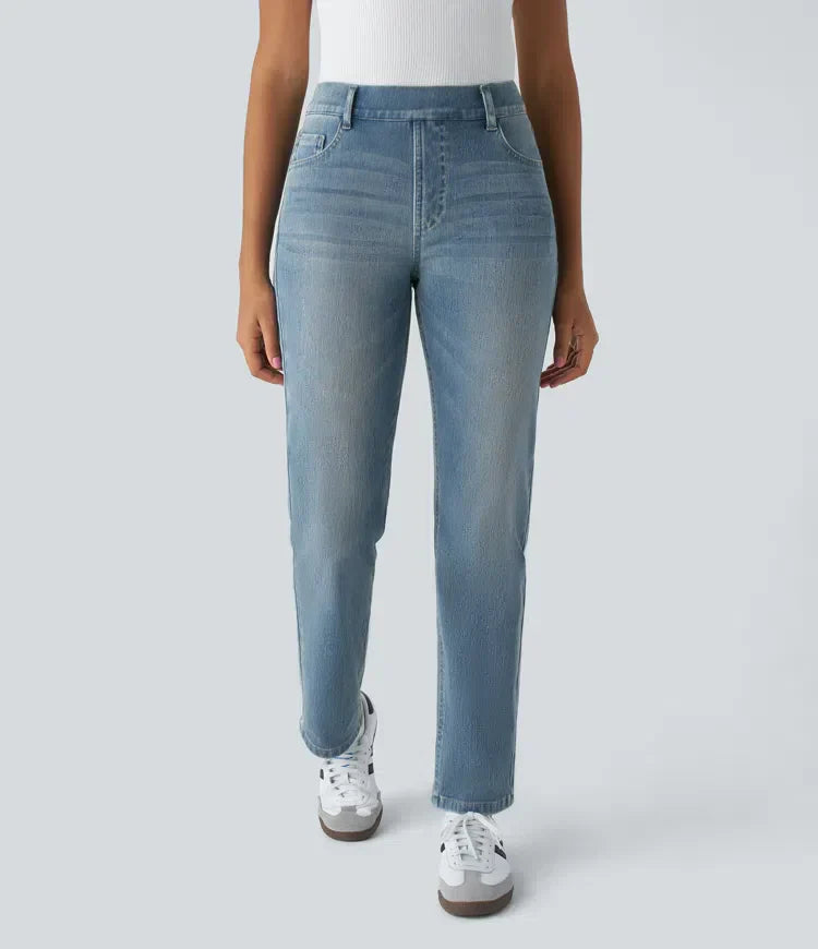 Women's - Elastic Trousers - Stretchy Fabric - Versatile Everyday Wear for All Occasions