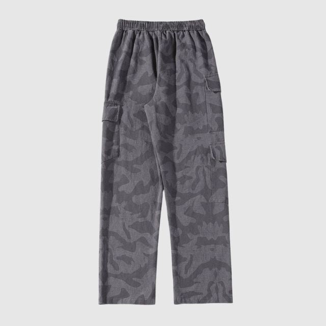 Casual cargo trousers in camouflage pattern