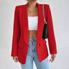 Professional Chic Blazer With Open Front and Long Sleeves