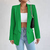 Professional Chic Blazer With Open Front and Long Sleeves