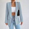 Professional Chic Blazer With Open Front and Long Sleeves