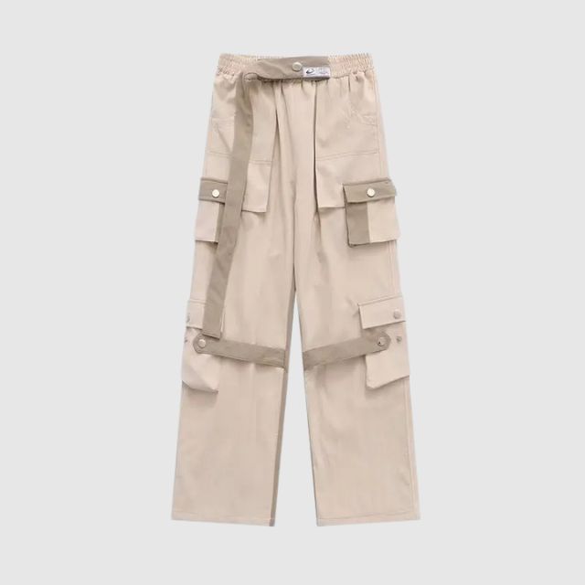 Utility cargo trousers with adjustable straps