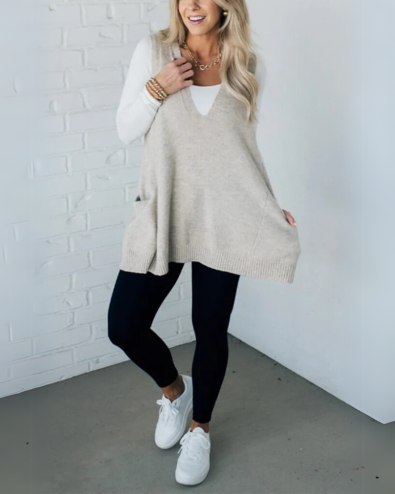 Women's - Cosy Knit Vest - Soft Fabric - Stylish Layering Essential for All Seasons