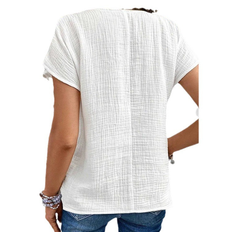 Women's - Stylish Button T-shirt - Soft Cotton - Casual Wear for Everyday Comfort