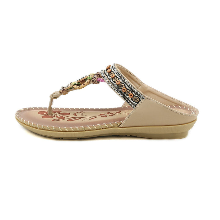 Ladies Bohemian Ethnic Set Toe Flat Sandals