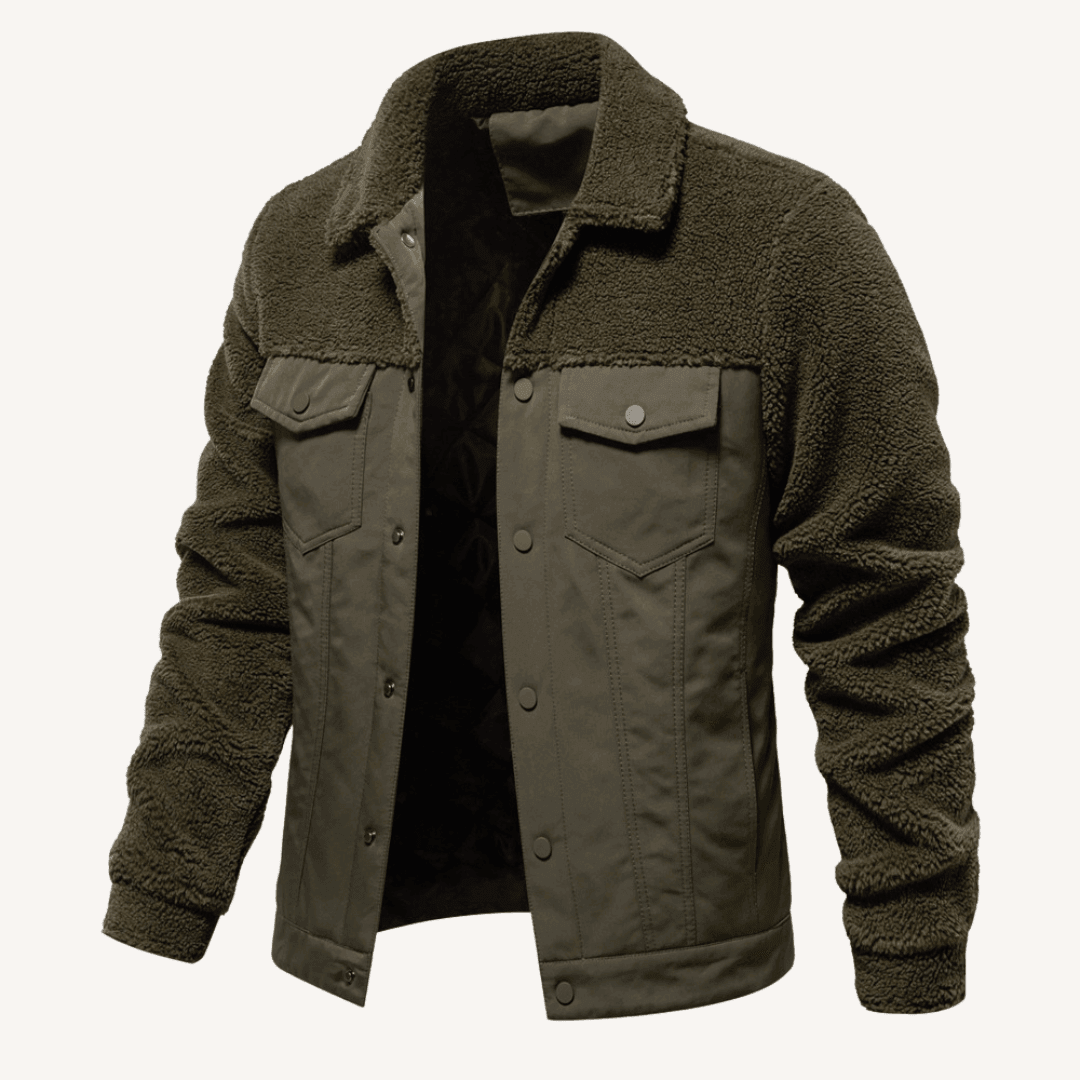 Men's - Stylish Patchwork Jacket - Unique Design & Cosy Material - Perfect for Casual Wear