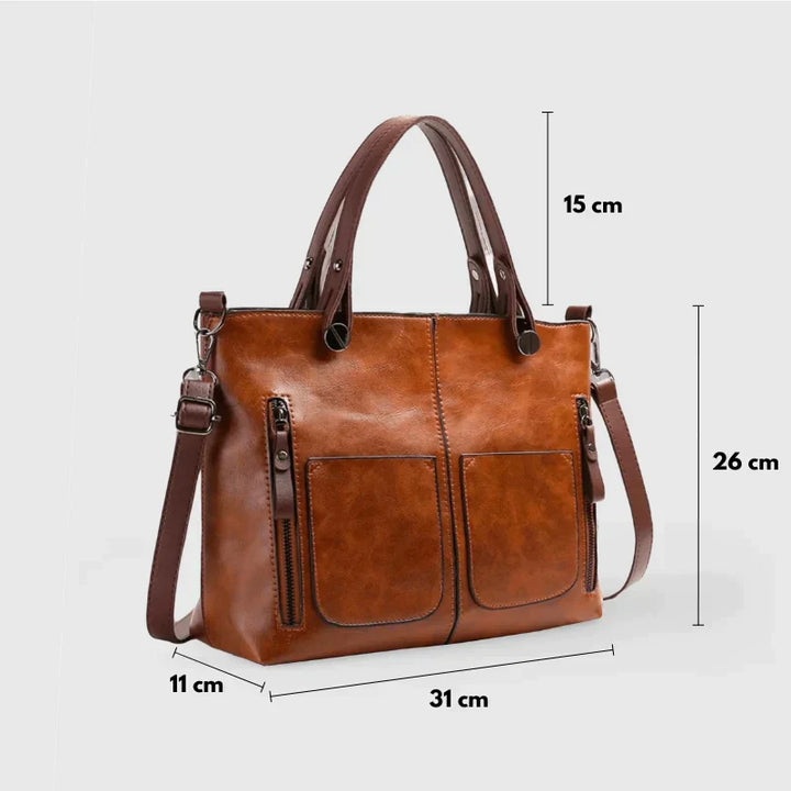 Bag in vegetable leather with multiple compartments