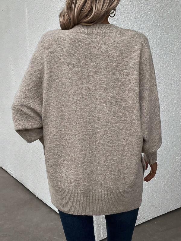 Grey monochrome long-sleeved jumper