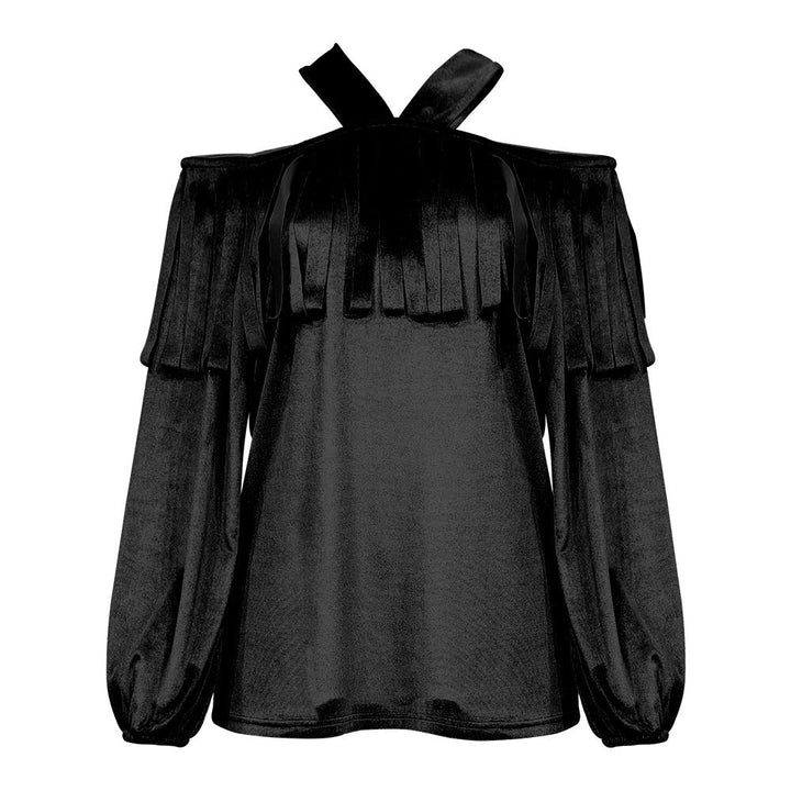 One-neck off-shoulder casual ladies blouse