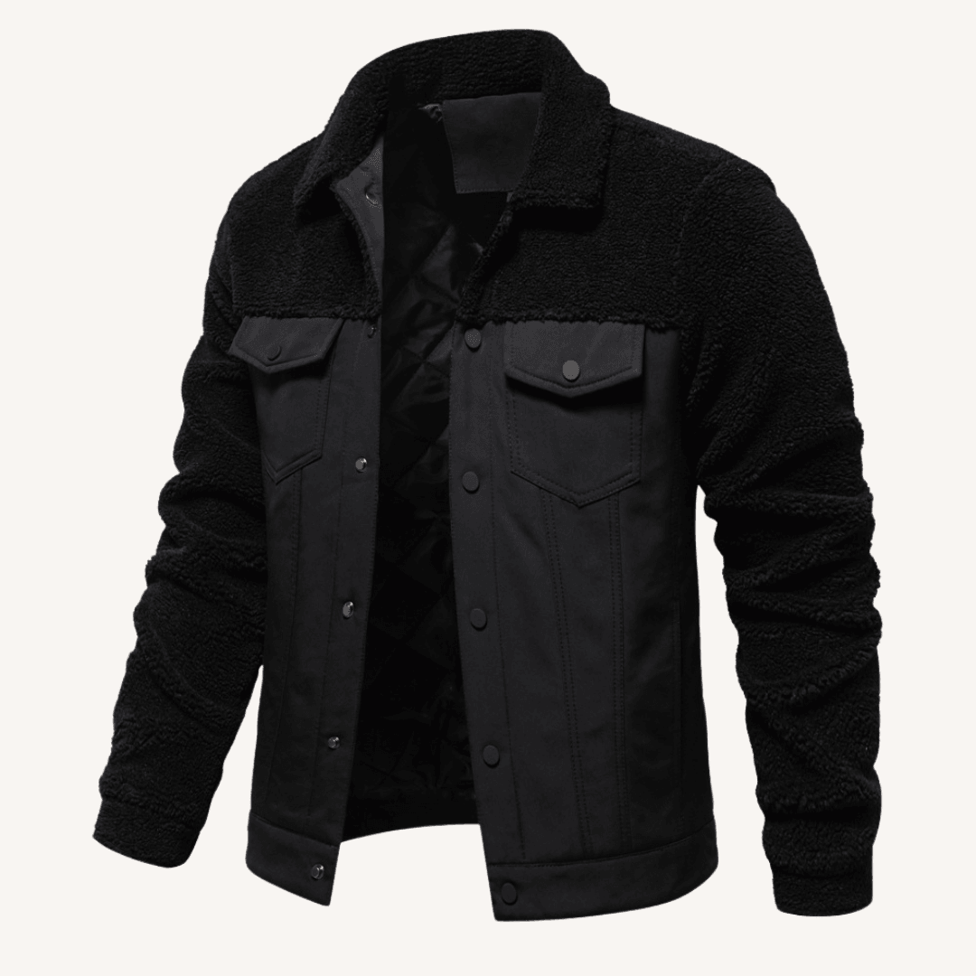 Men's - Stylish Patchwork Jacket - Unique Design & Cosy Material - Perfect for Casual Wear