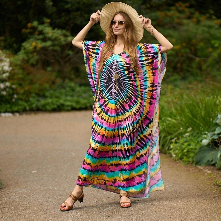 Glamourous Printed Beach Gown Type Cover up